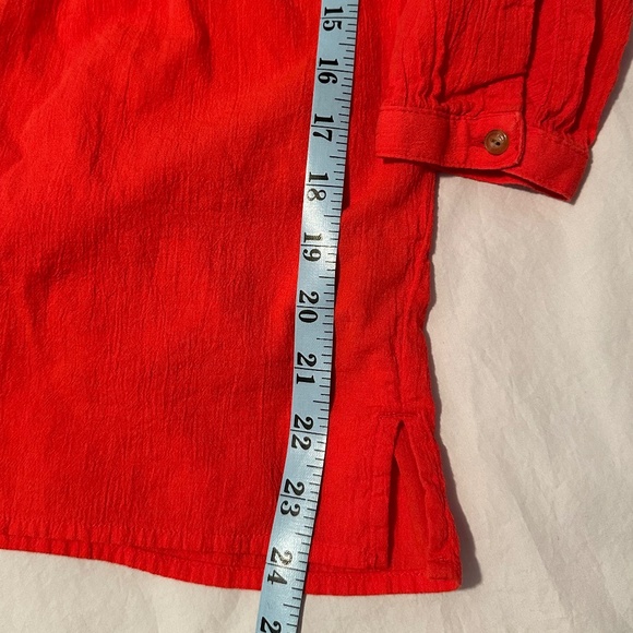 L.L.Bean Camp Blouse Tunic in Red Poppy Color Size Small - Picture 2 of 7